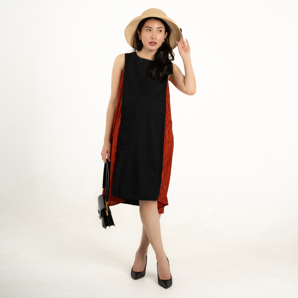 Aurelia Contrast Nursing & Maternity Dress in Dark Amber