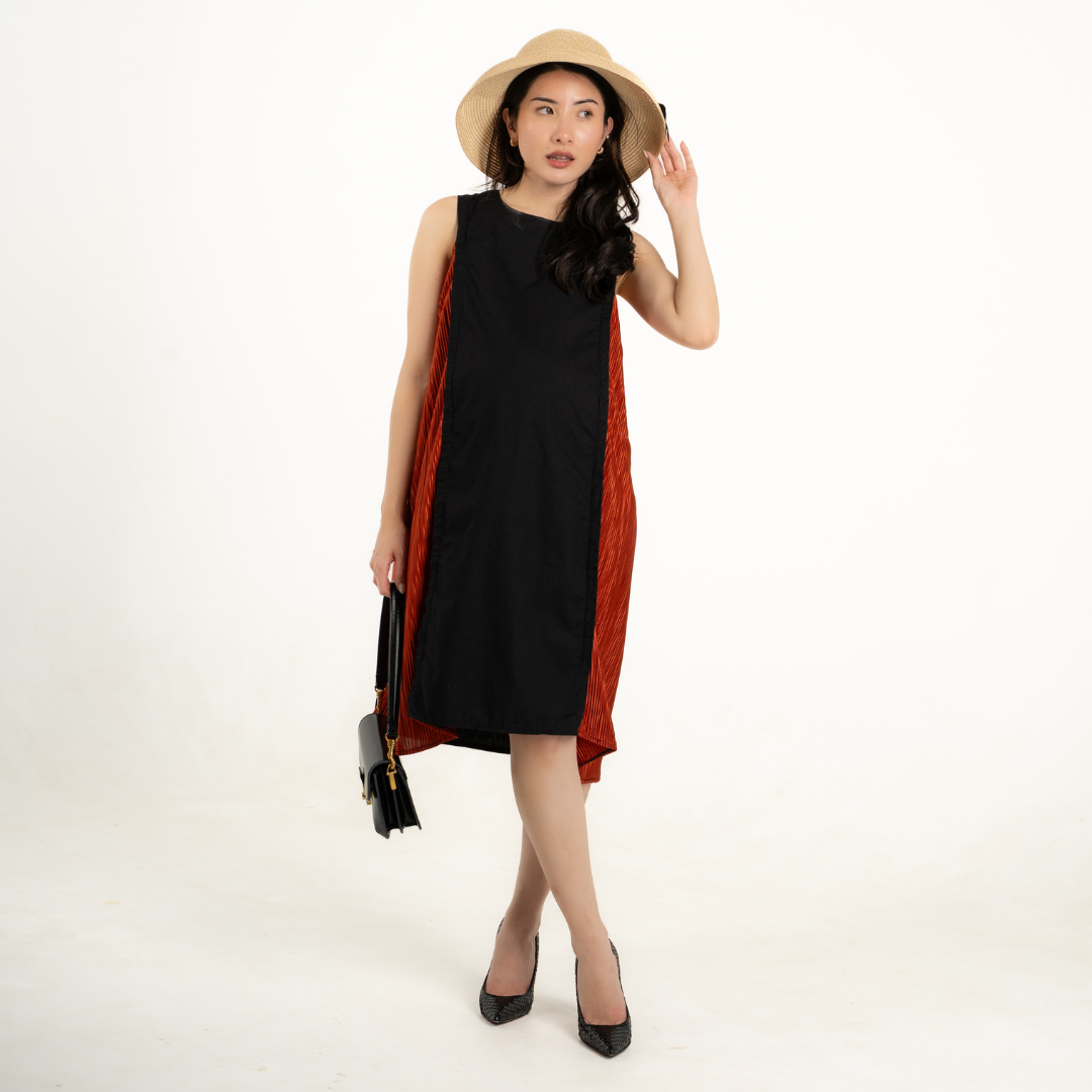 Aurelia Contrast Nursing & Maternity Dress in Dark Amber