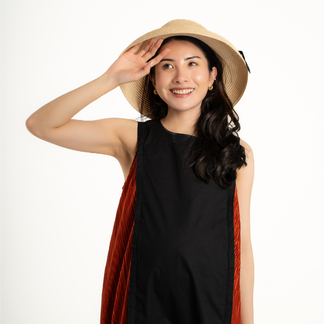 Aurelia Contrast Nursing & Maternity Dress in Dark Amber
