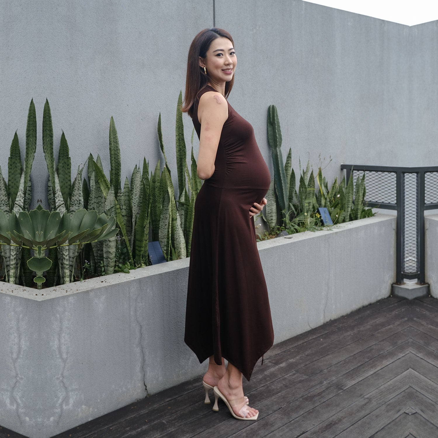 Rachel Bodyfitted Dress in Choco Brown