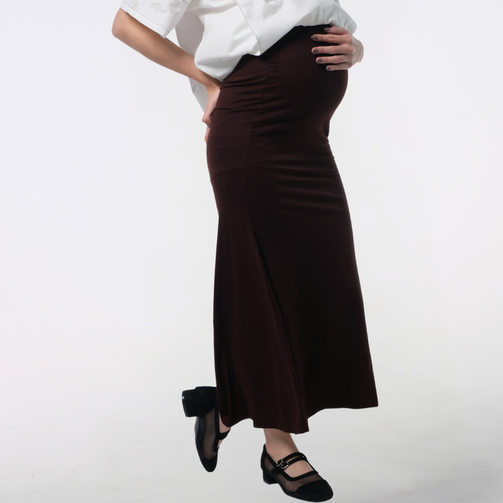 Marisol Mermaid Skirt Midi Long In Choco Brown