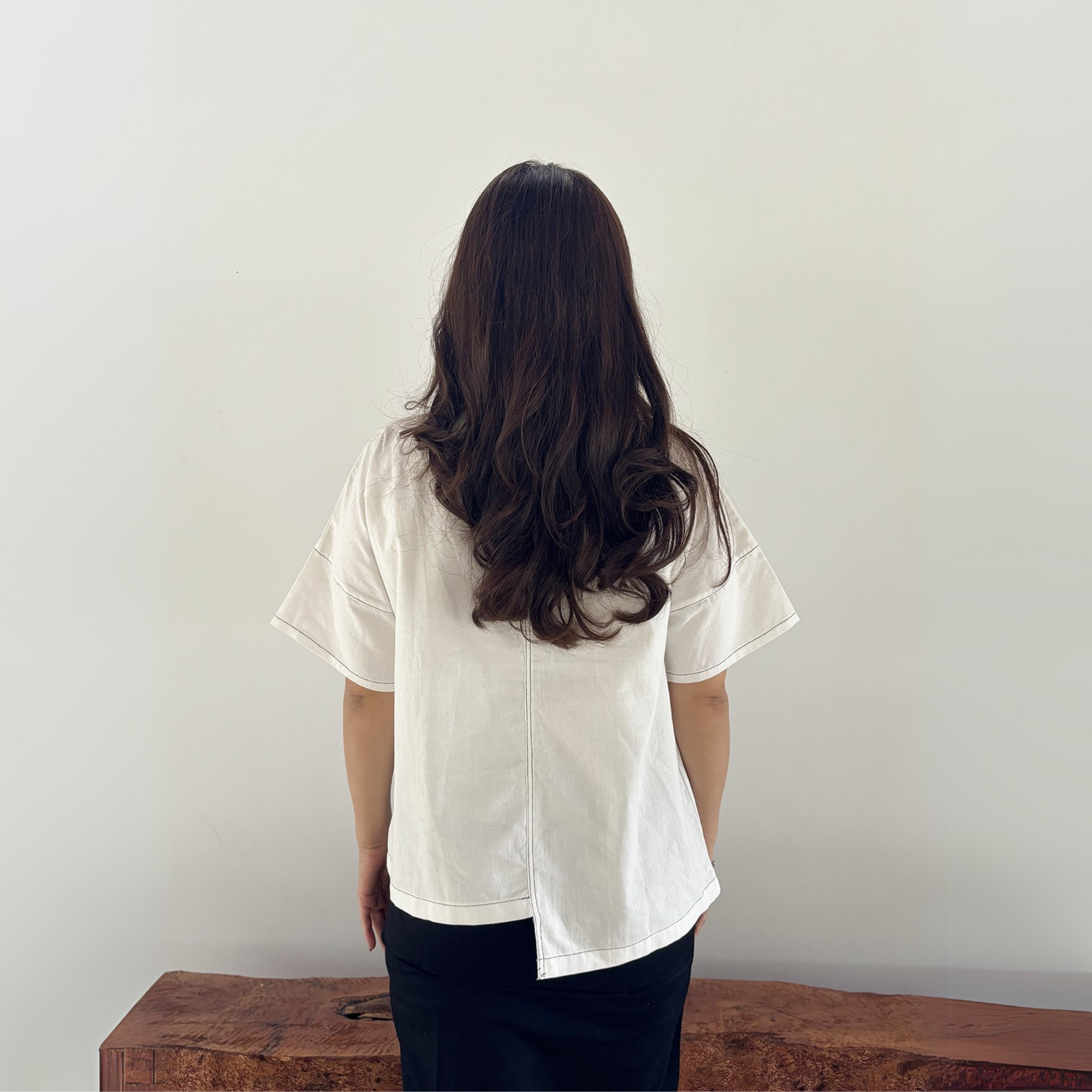 Mari Nursing Panel Top in White
