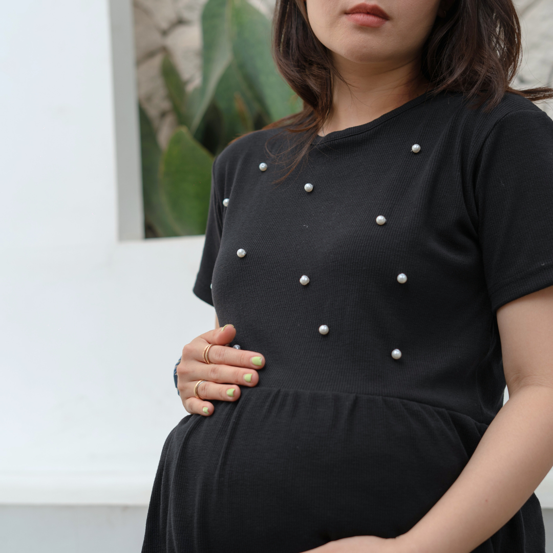 Rosy Maternity In Black