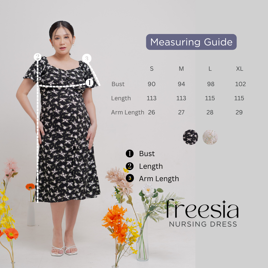 Freesia Maternity Dress in Dark Floral