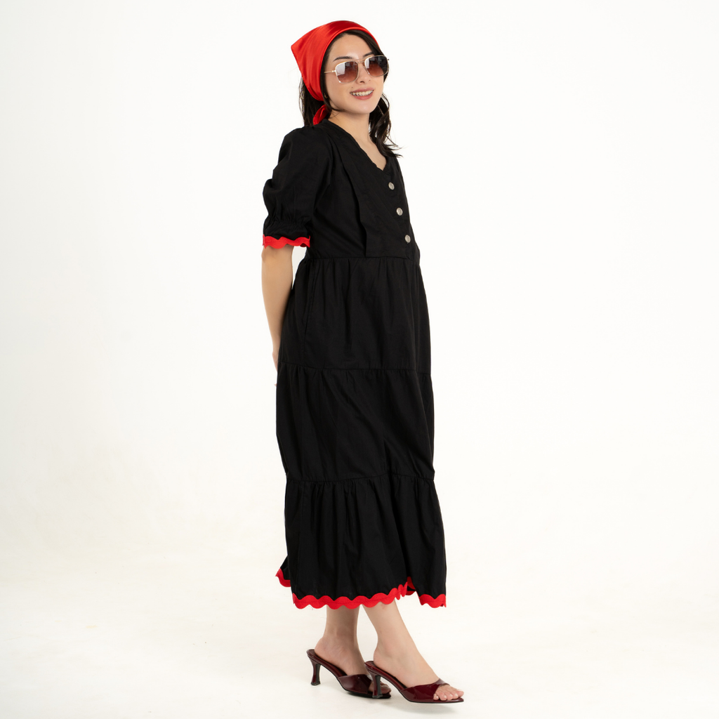 Rosabelle Signature Nursing & Maternity Dress in Deep Noir