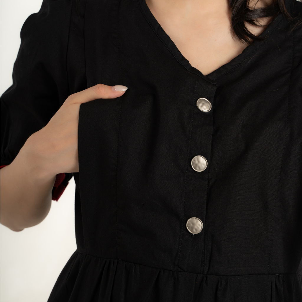 Rosabelle Signature Nursing & Maternity Dress in Deep Noir