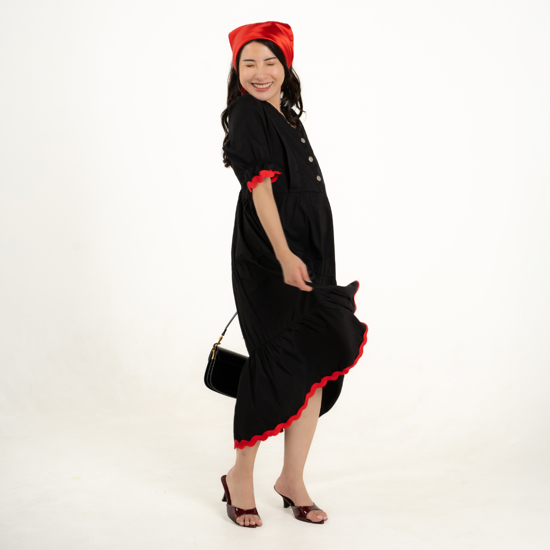Rosabelle Signature Nursing & Maternity Dress in Deep Noir