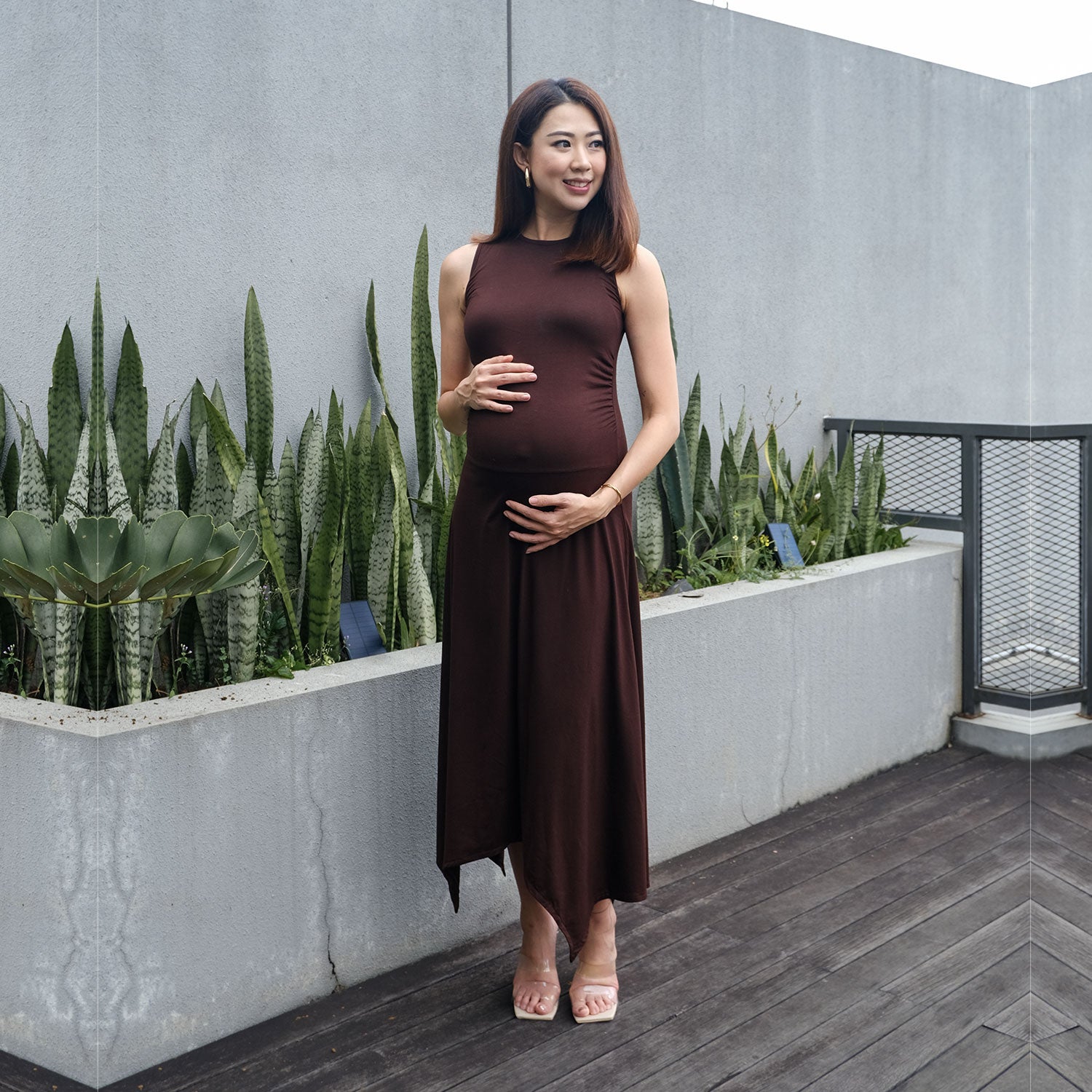 Rachel Bodyfitted Dress in Choco Brown