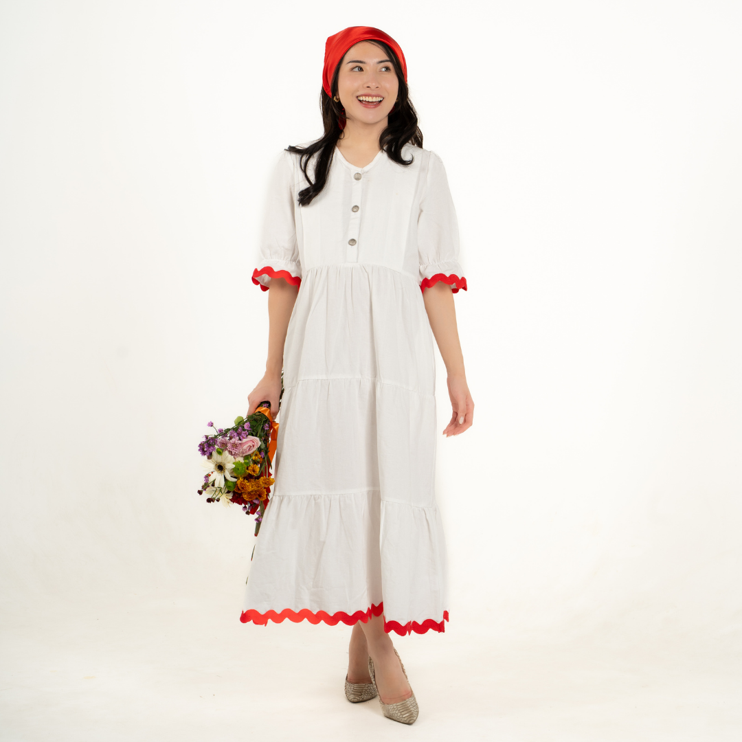 Rosabelle Signature Nursing & Maternity Dress in Cloud White