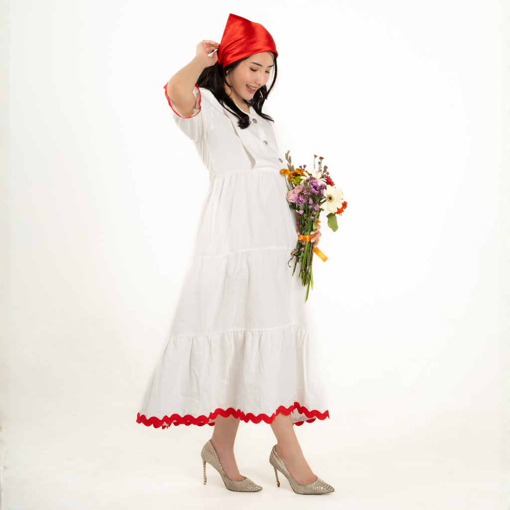 Rosabelle Signature Nursing & Maternity Dress in Cloud White