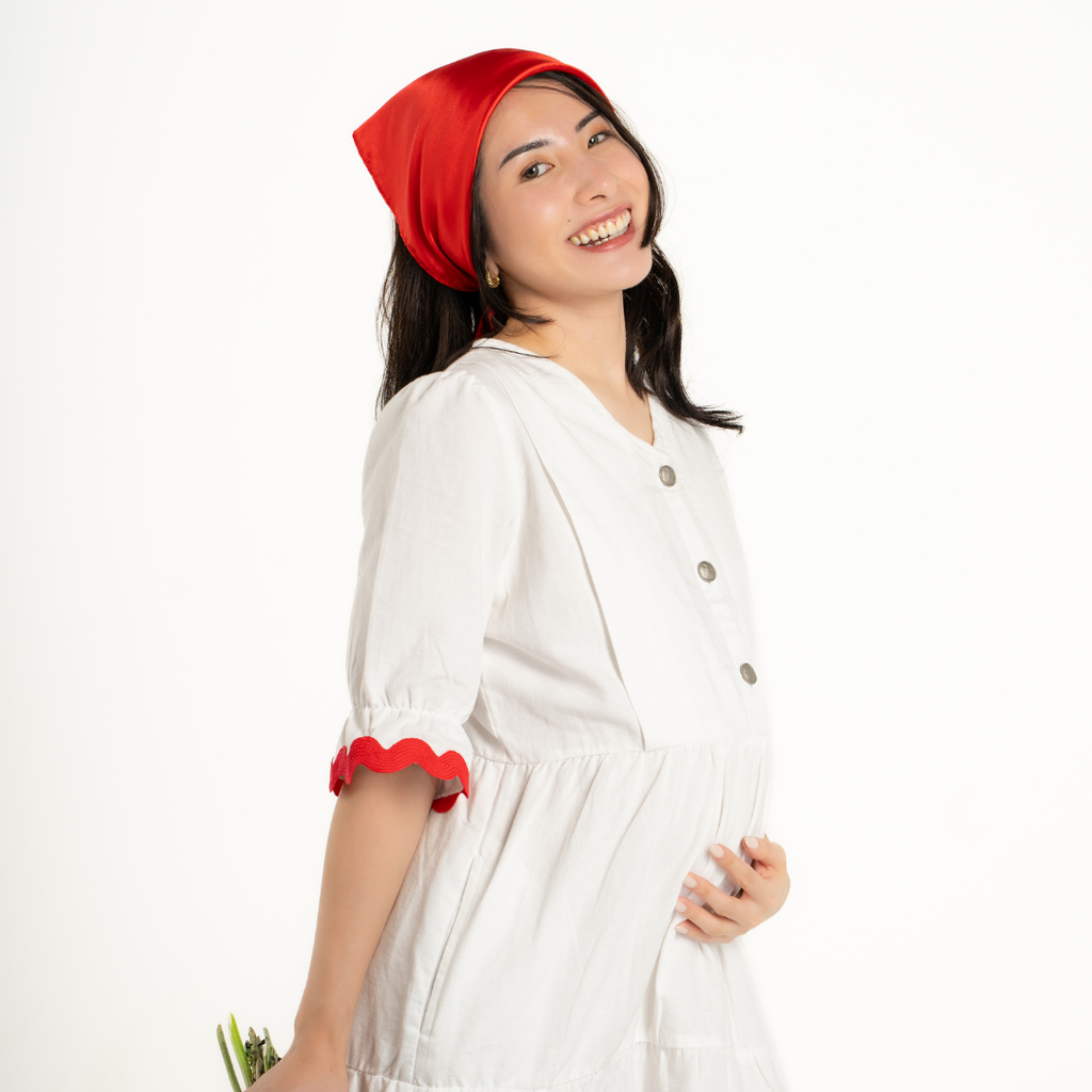 Rosabelle Signature Nursing & Maternity Dress in Cloud White