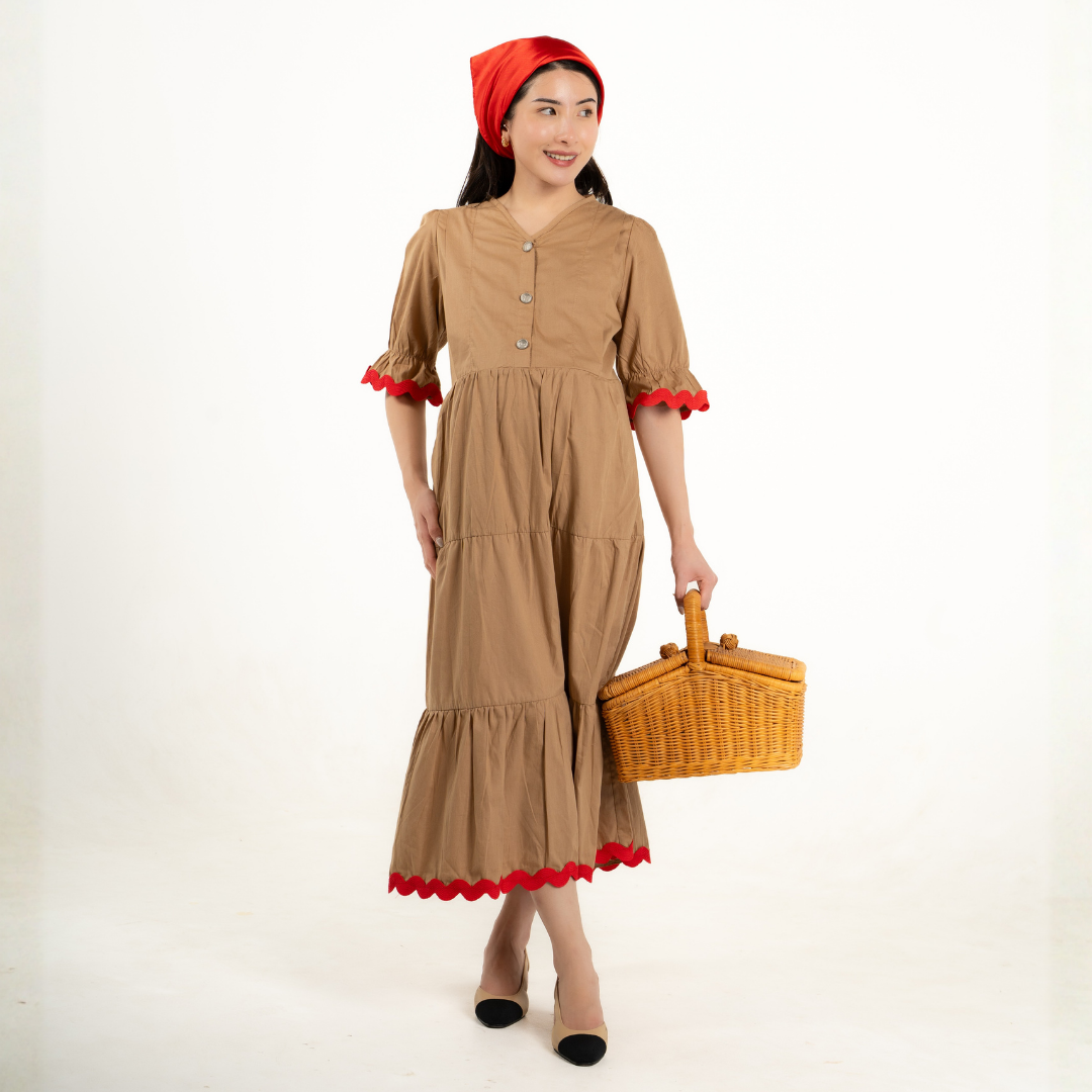 Rosabelle Signature Nursing & Maternity Dress in Toasted Oat