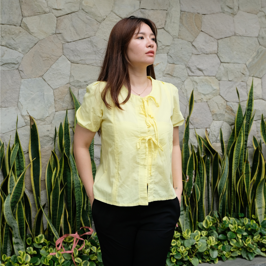 Alby Nursing Bow Top in Butter