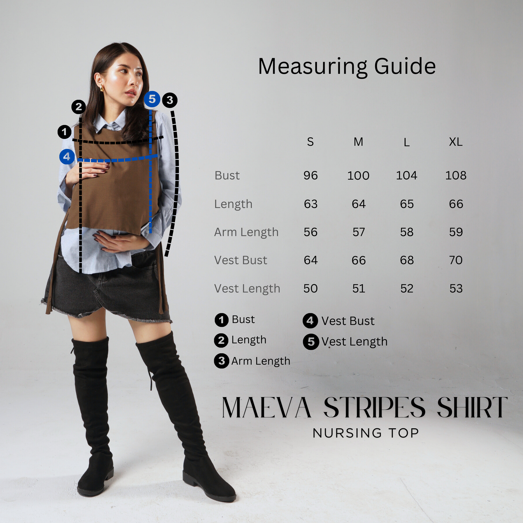 Maeva Stripes Shirt in Brownies