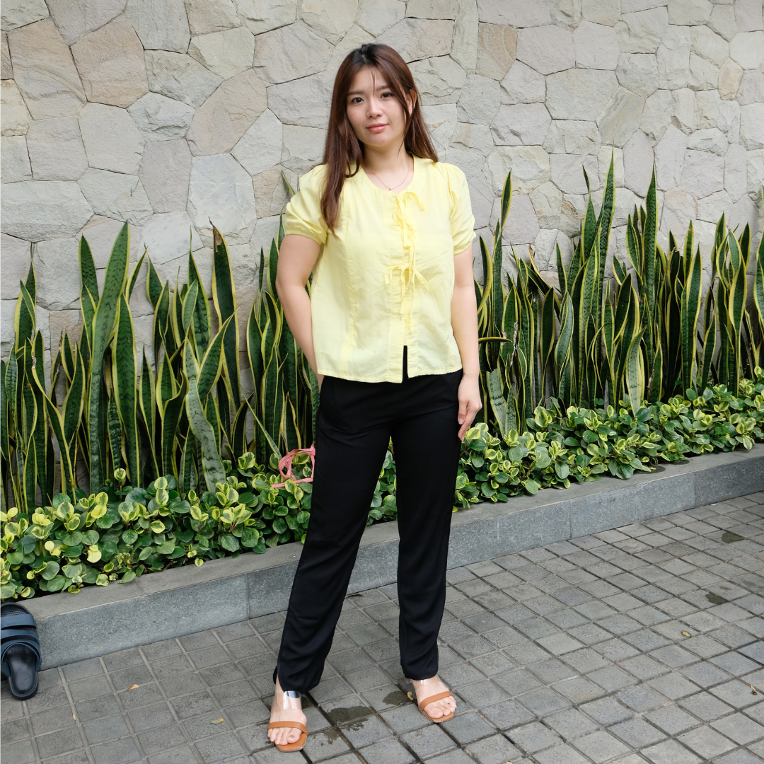 Alby Nursing Bow Top in Butter