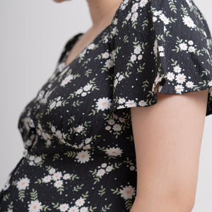 Freesia Maternity Dress in Dark Floral