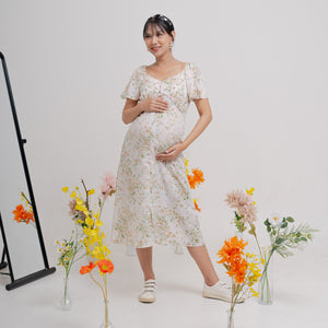 Freesia Maternity Dress in Light Floral