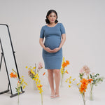 Muat gambar ke penampil Galeri, Iris Maternity Dress in Carolina Blue
