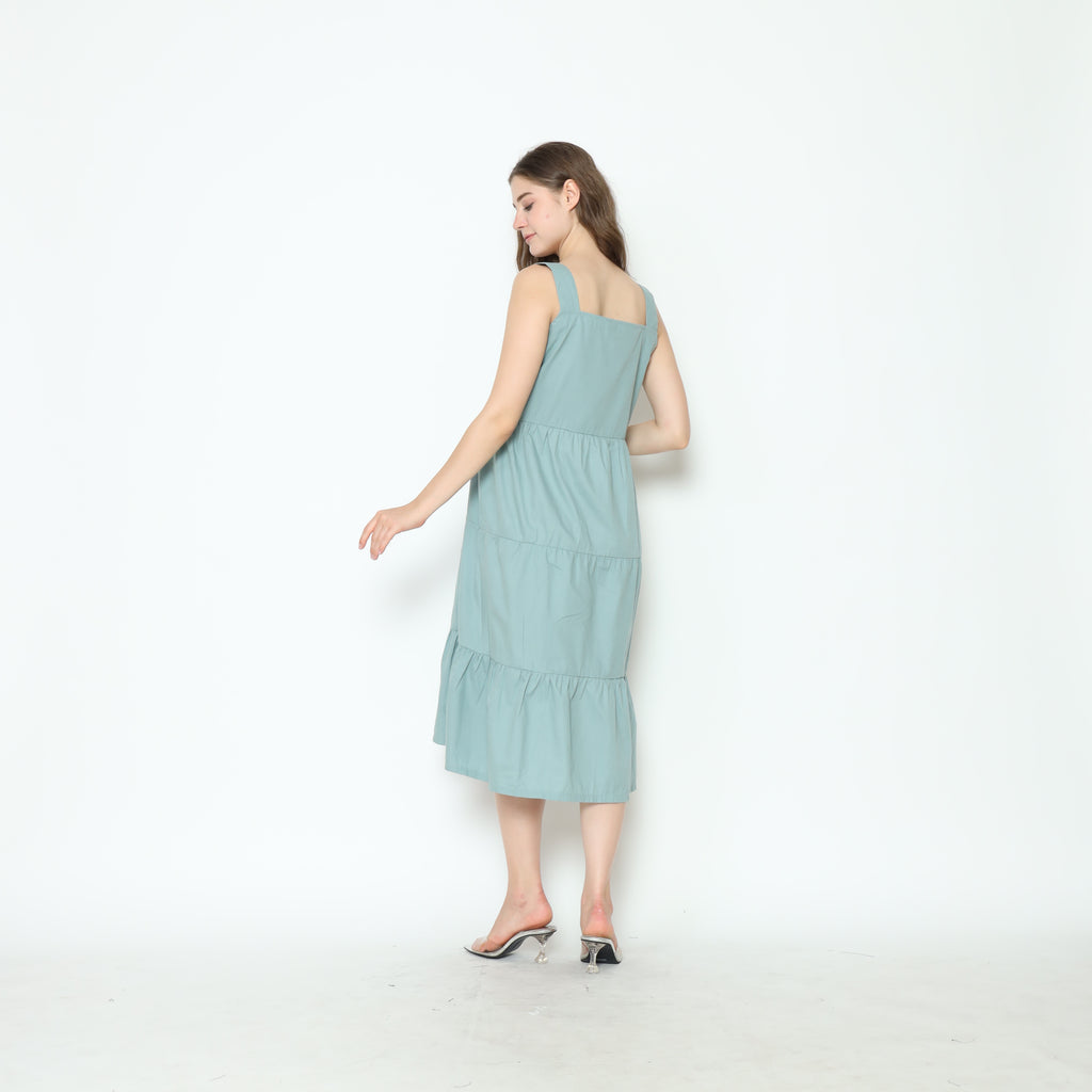 Serena Babydoll Midi Dress in Sapphire