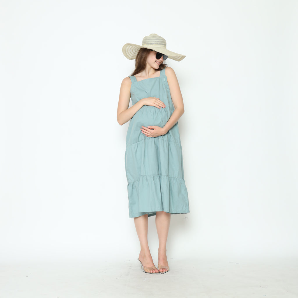 Serena Babydoll Midi Dress in Sapphire