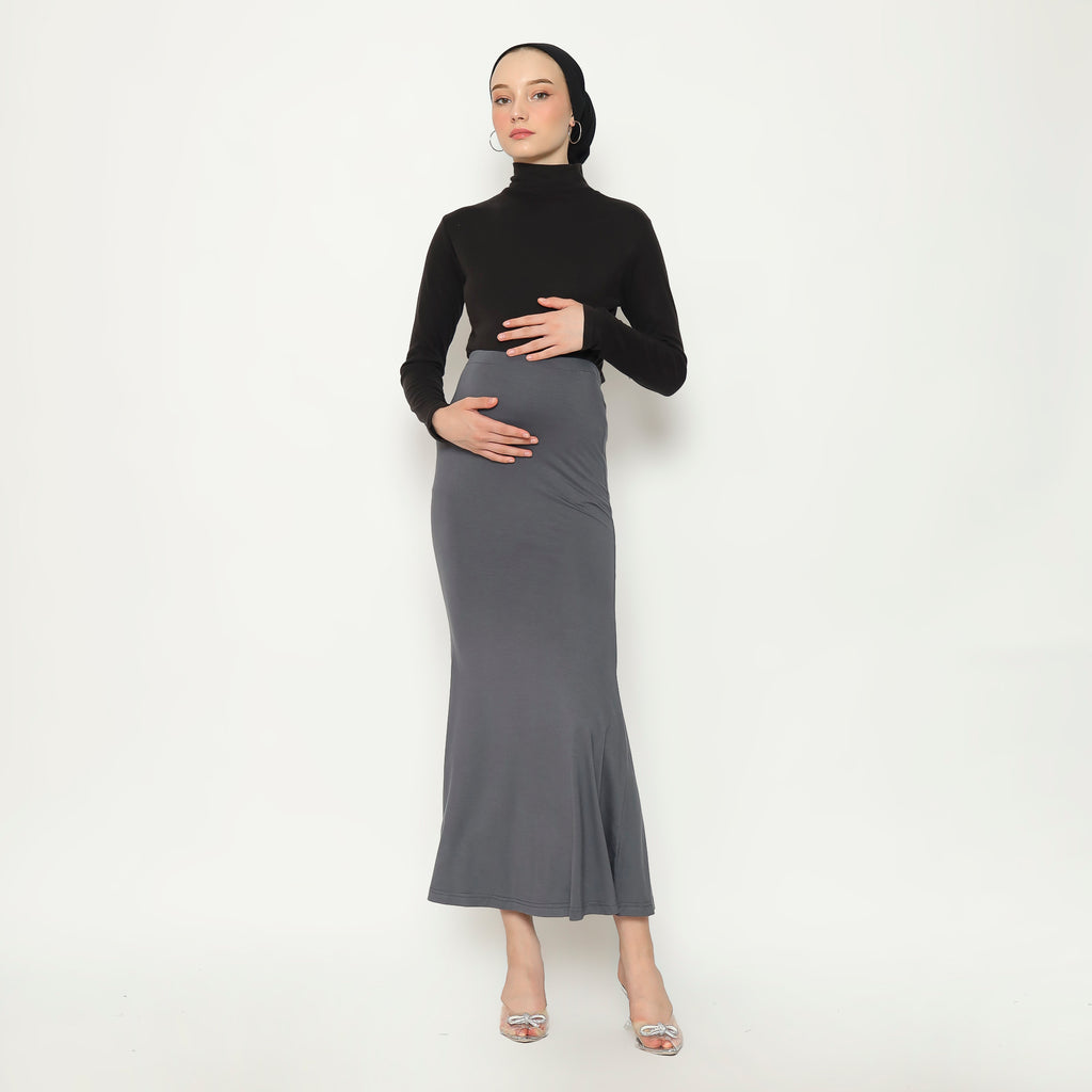 Marisol Mermaid Skirt Midi Long In Grey