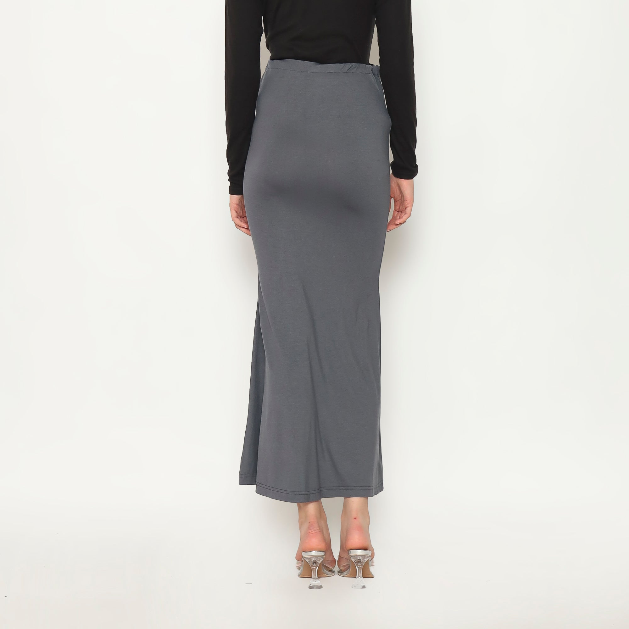 Marisol Mermaid Skirt Midi Long In Grey