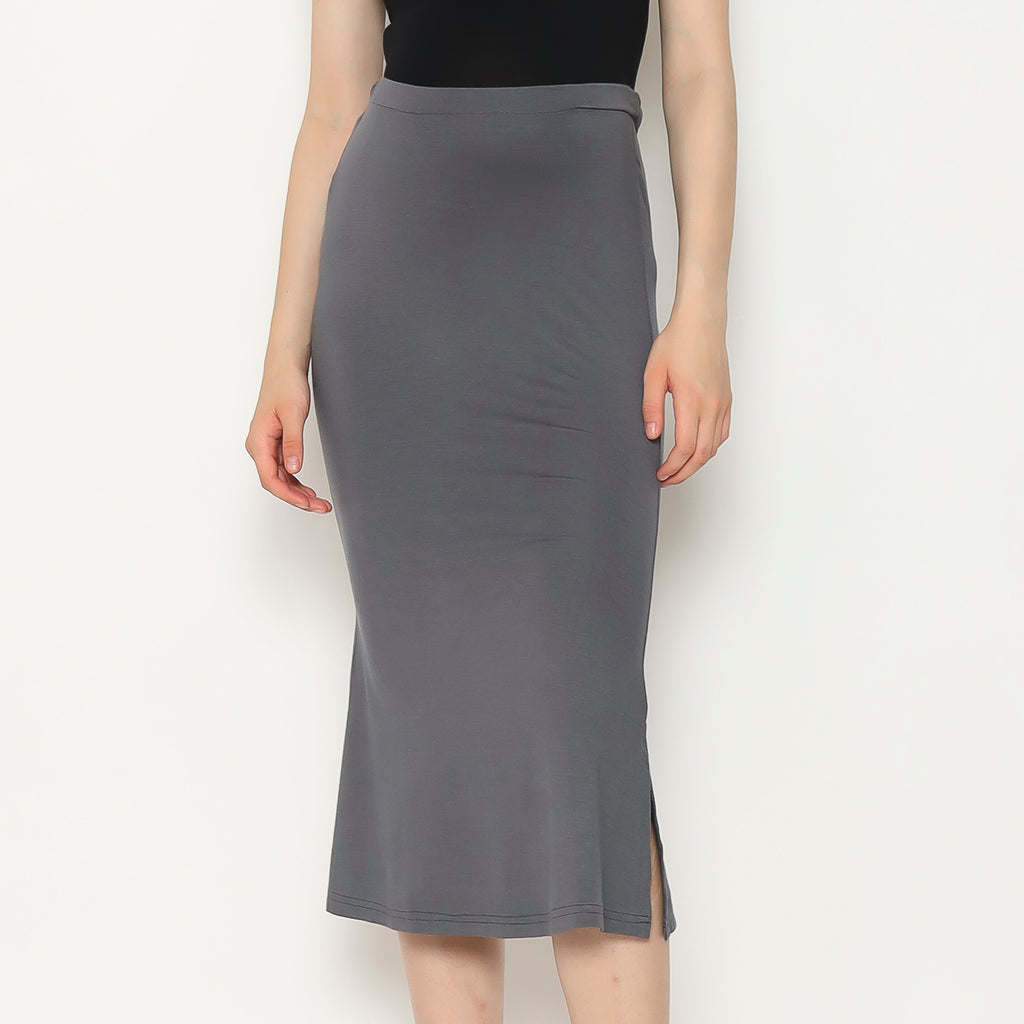 Marisol Mermaid Skirt Midi Short In Grey
