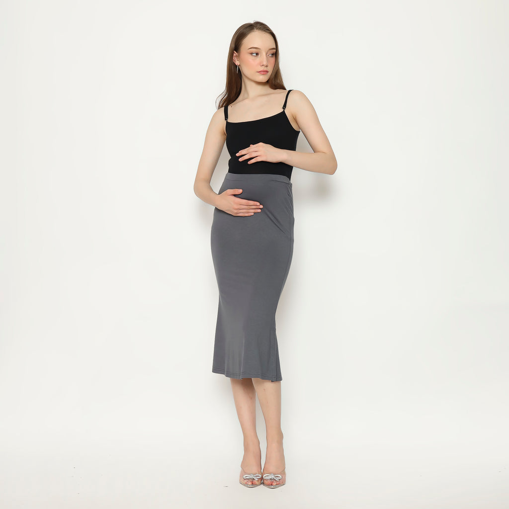 Marisol Mermaid Skirt Midi Short In Grey