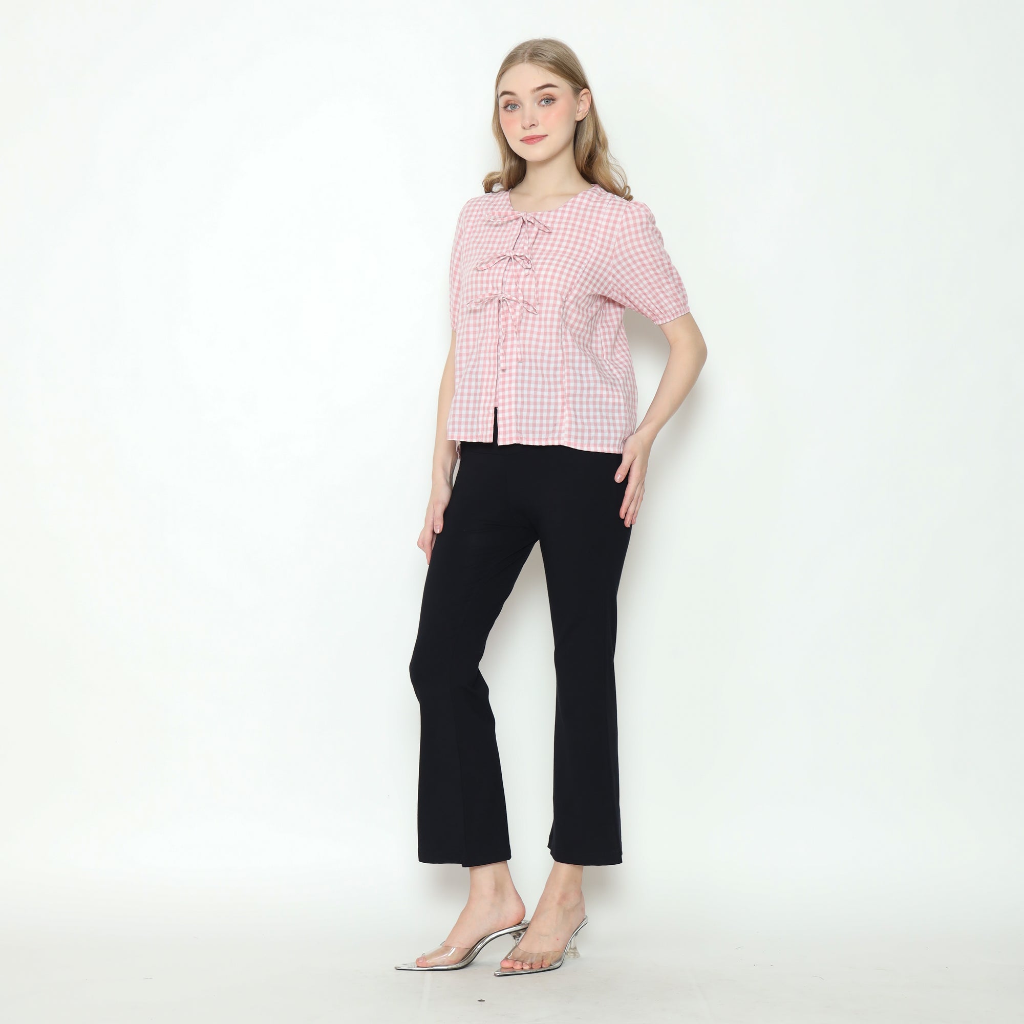 Alby Square Nursing Bow Top in Pink
