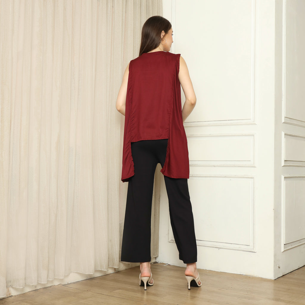 Claire Loose Nursing Top in Red