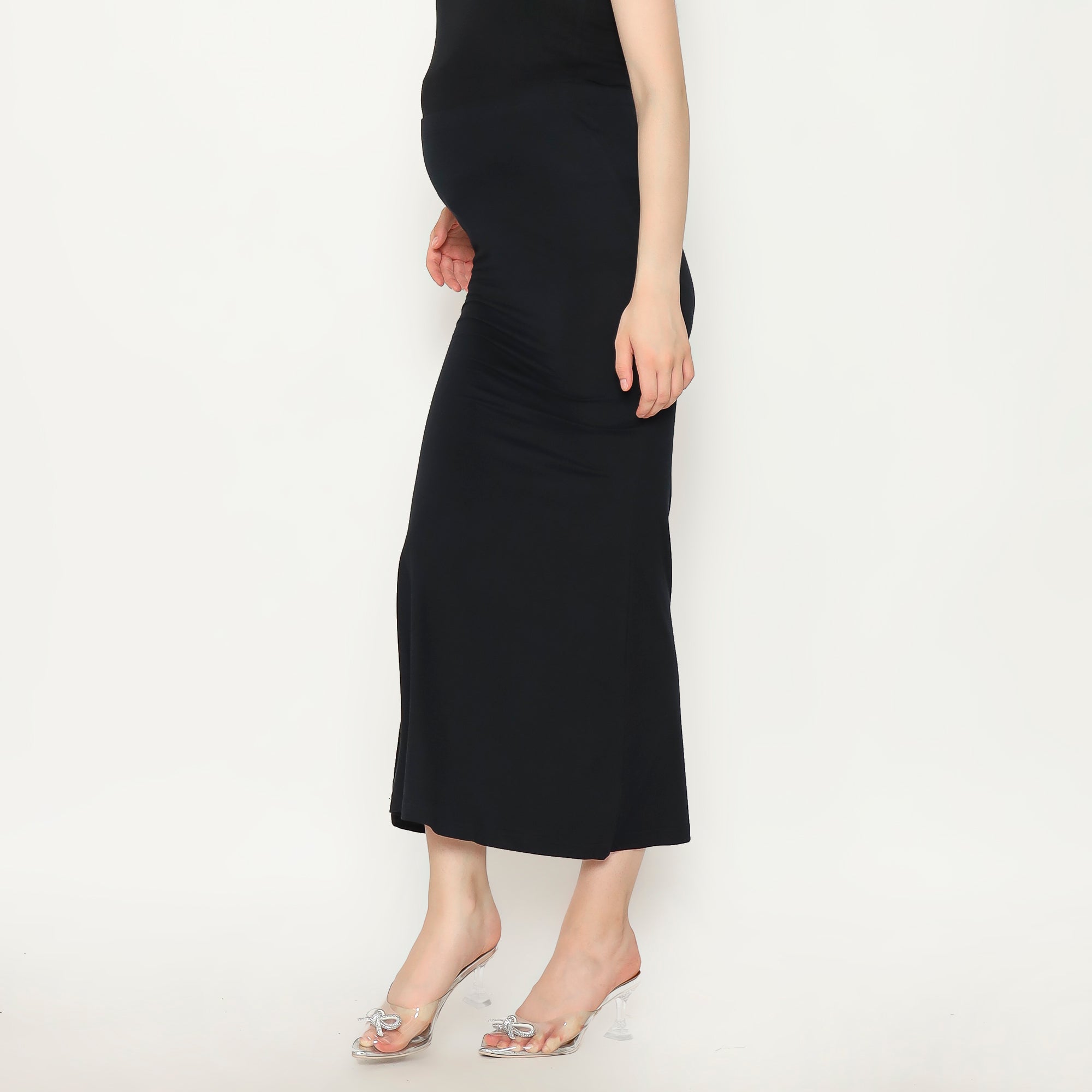 Marisol Mermaid Skirt Midi Long In Black