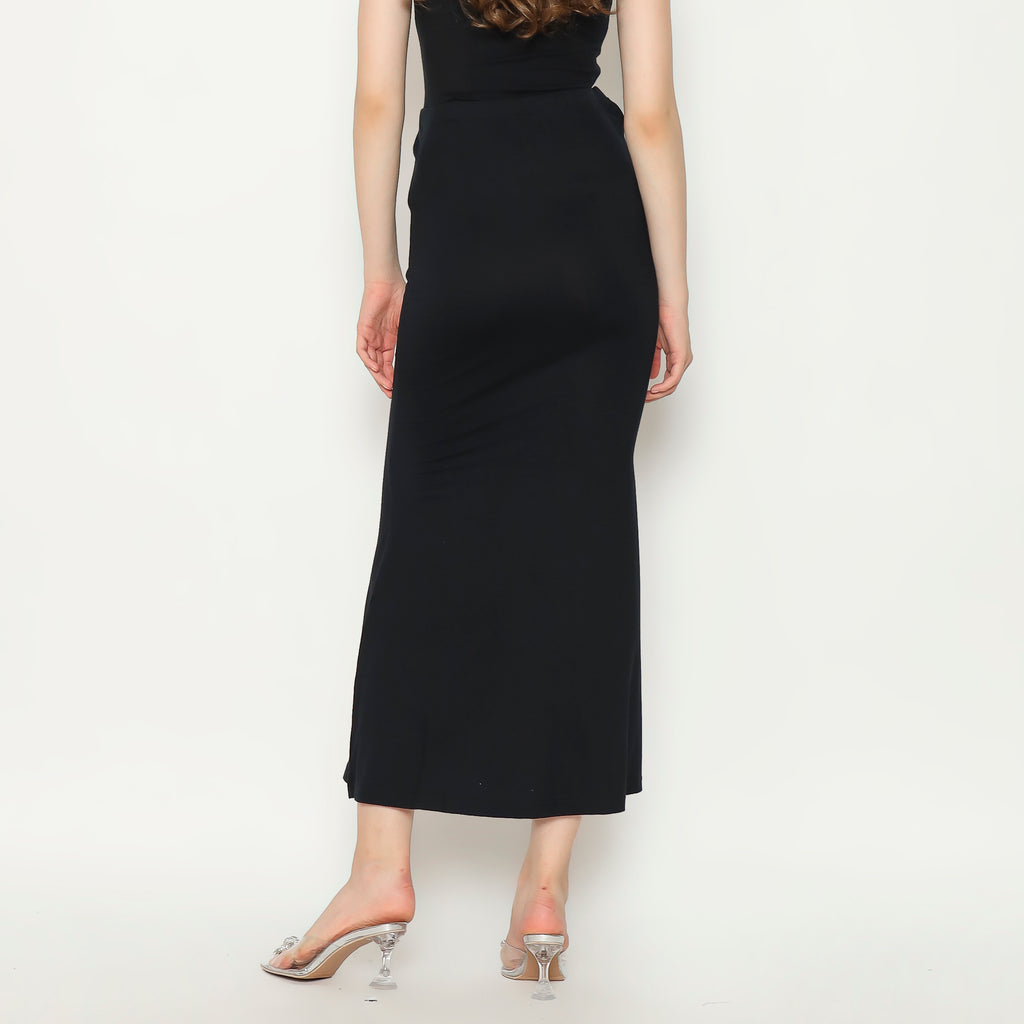 Marisol Mermaid Skirt Midi Long In Black