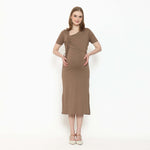 Muat gambar ke penampil Galeri, Leonora Nursing Dress in Latte Brown

