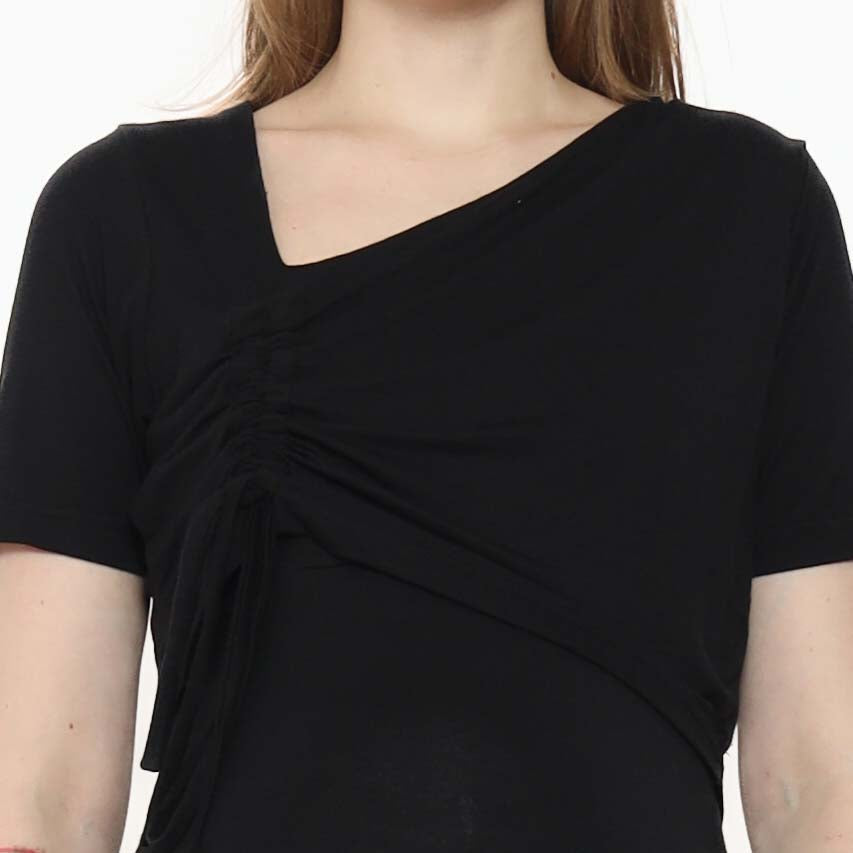 Leonora Nursing Dress in Jade Black