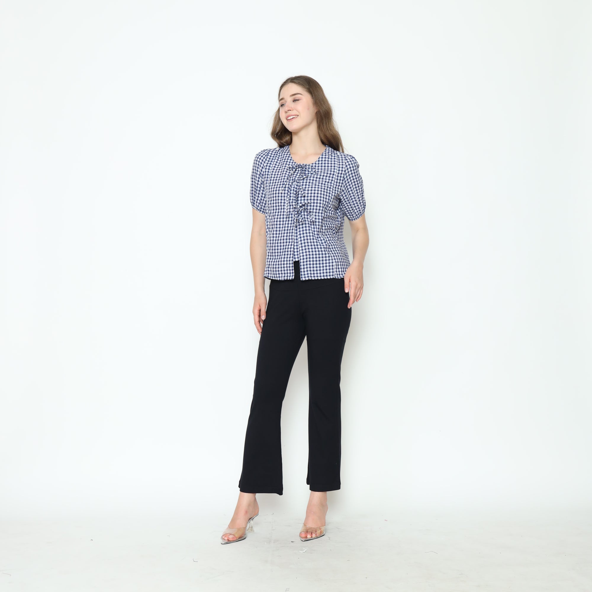 Alby Square Nursing Bow Top in Navy