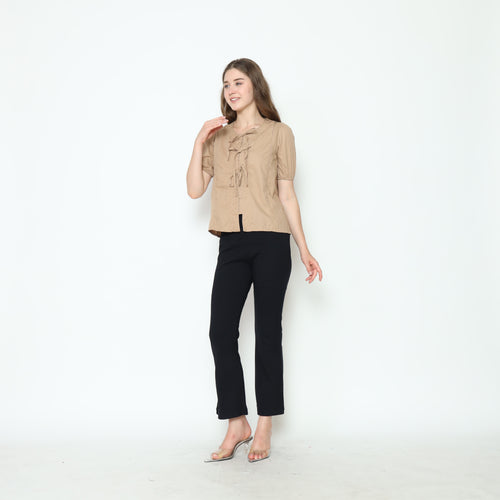 Alby Nursing Bow Top in Tan