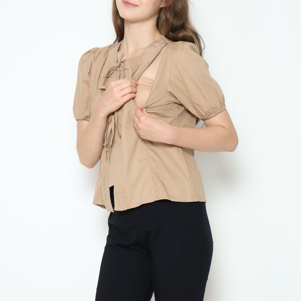 Alby Nursing Bow Top in Tan