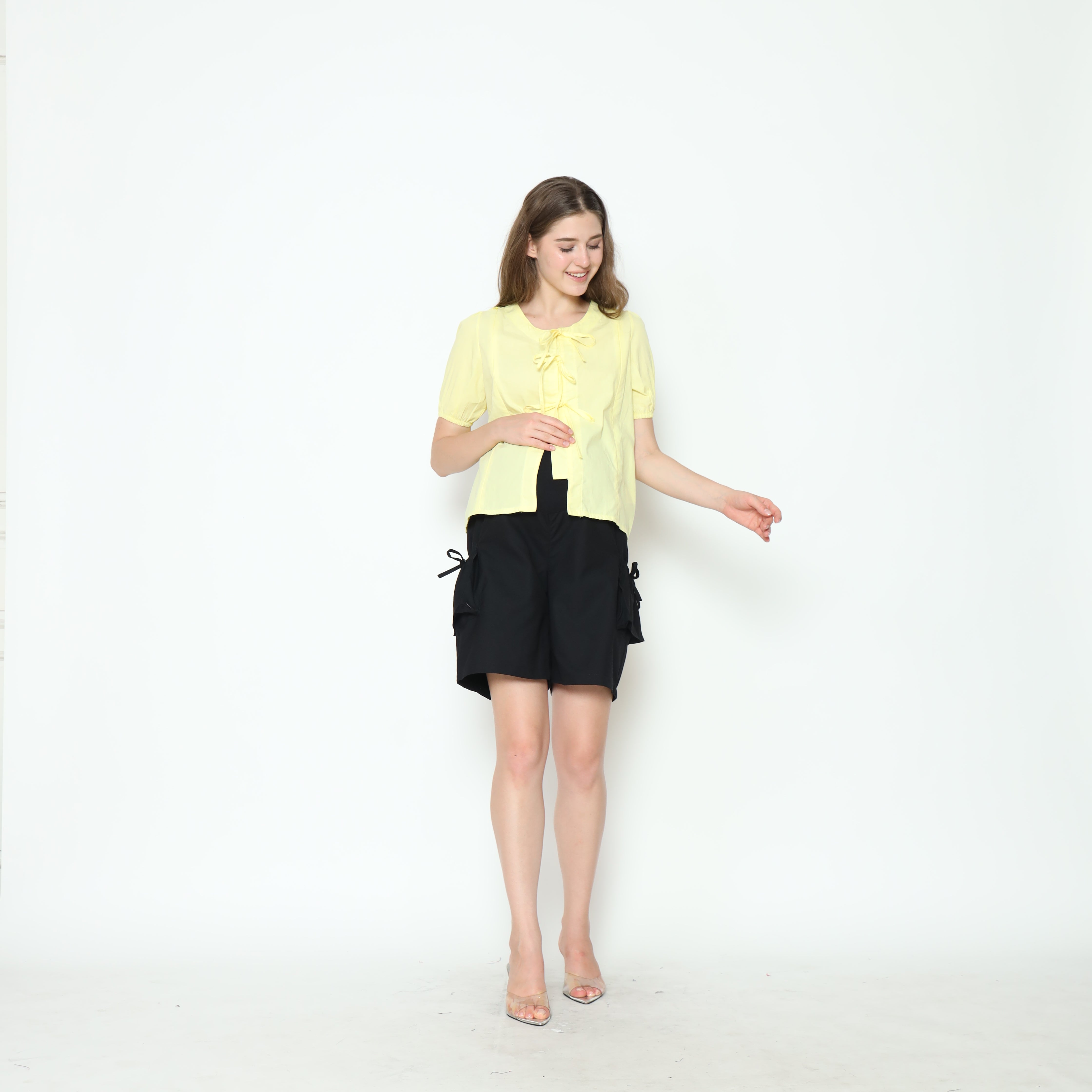 Alby Nursing Bow Top in Butter