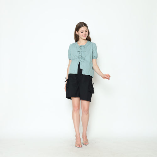 Alby Nursing Bow Top in Sapphire