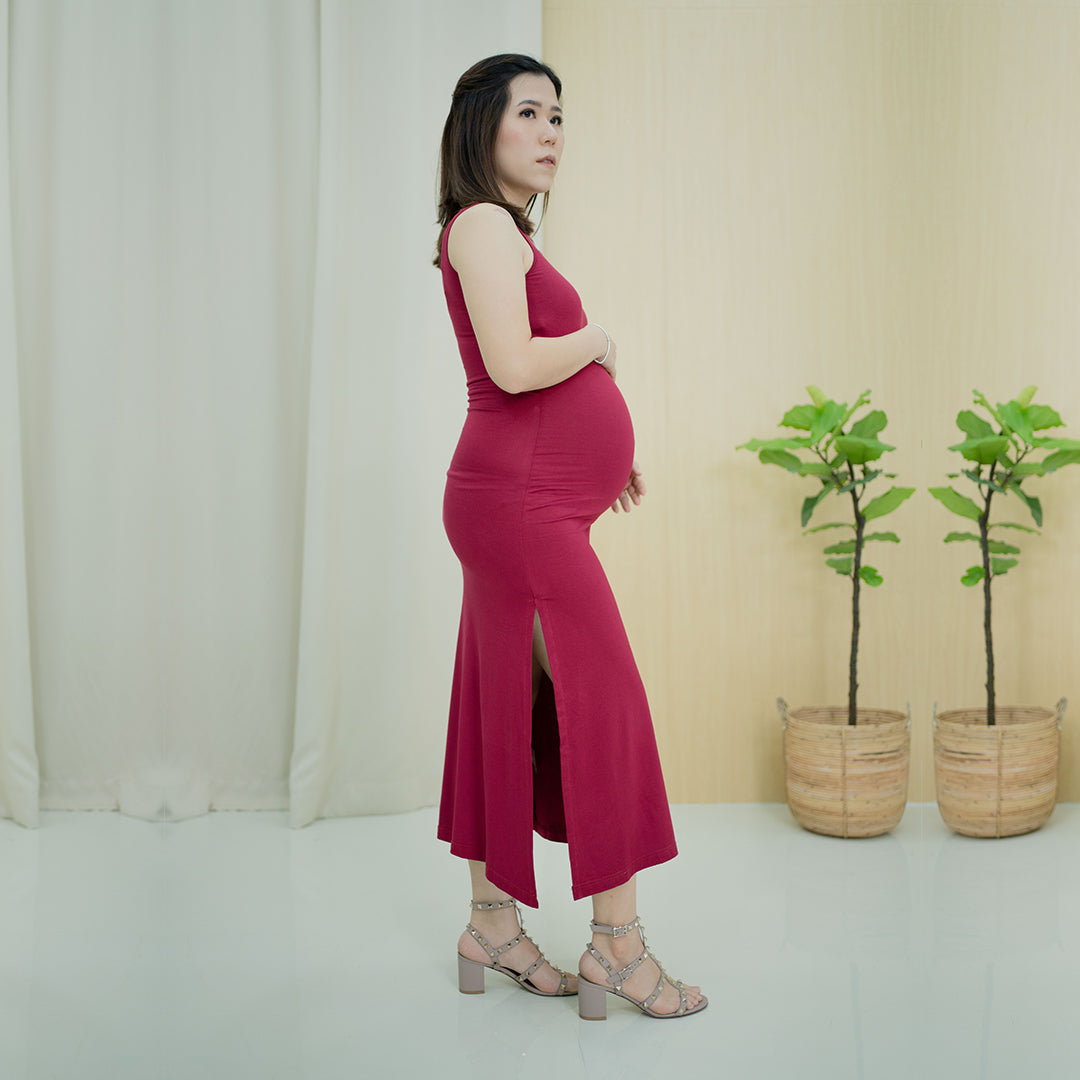 Joelle Bodyfitted Dress in Ruby Red