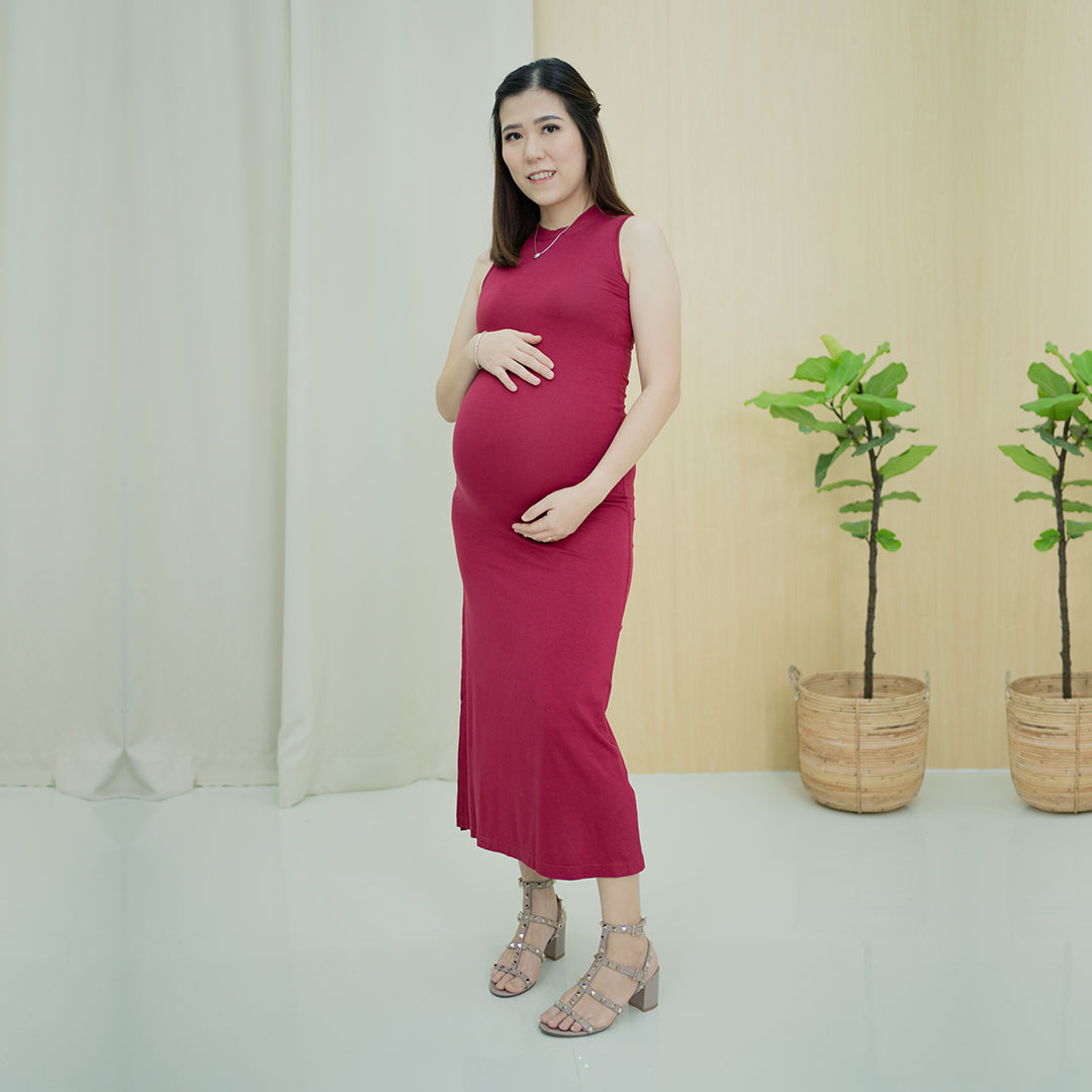 Joelle Bodyfitted Dress in Ruby Red