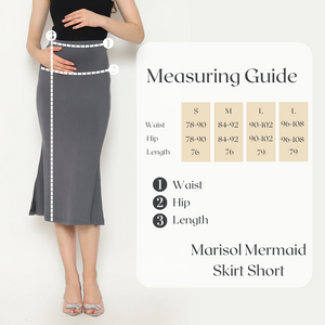 Marisol Mermaid Skirt Midi Short In Black