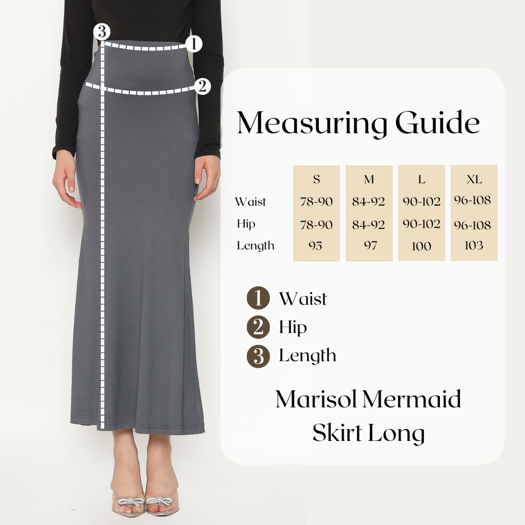 Marisol Mermaid Skirt Midi Long In Black