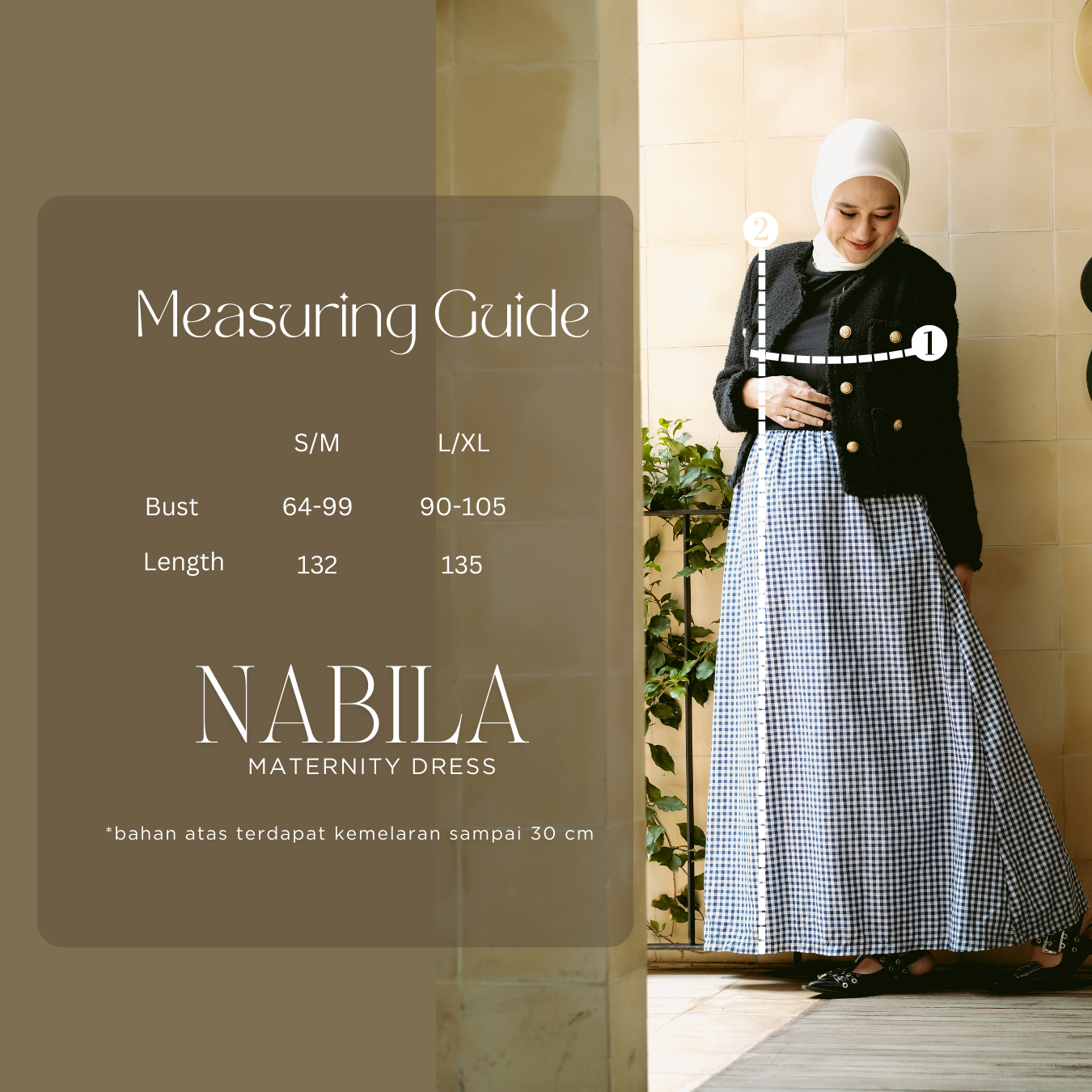Nabila Maternity Dress in Navy