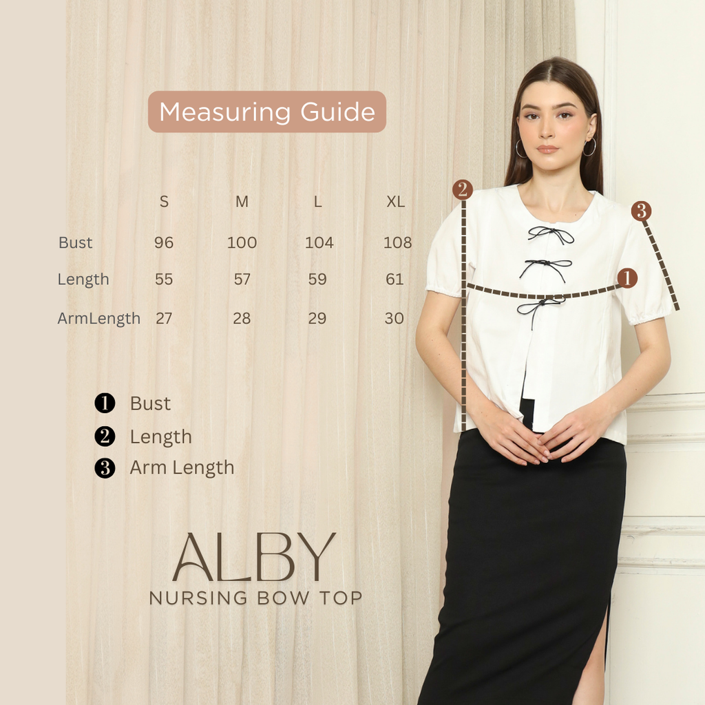 Alby Nursing Bow Top in Tan