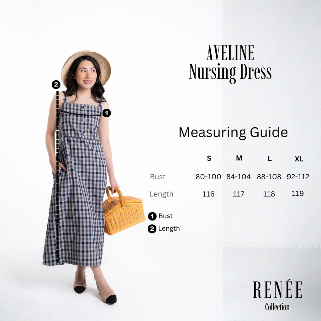 Aveline Gingham Nursing Dress in Brick amber