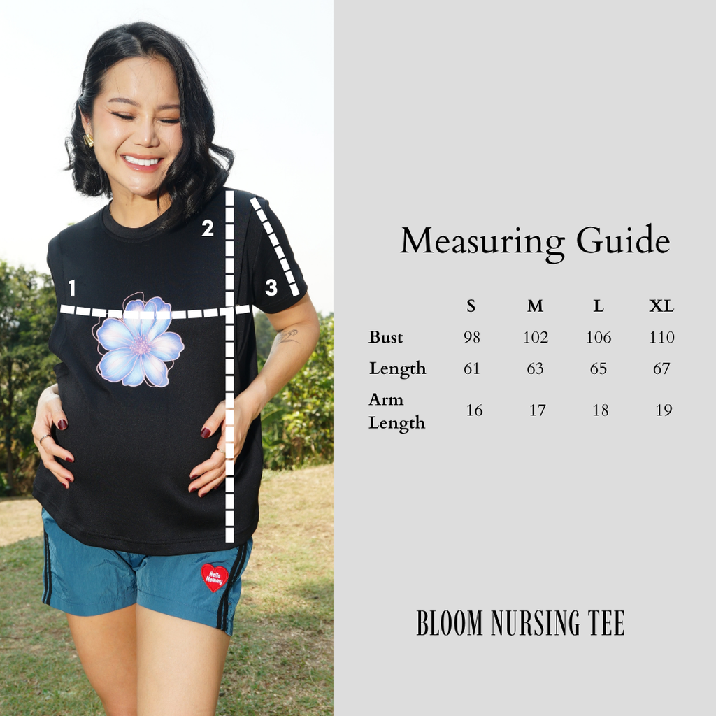 Bloom Nursing Tee in Midnight Black
