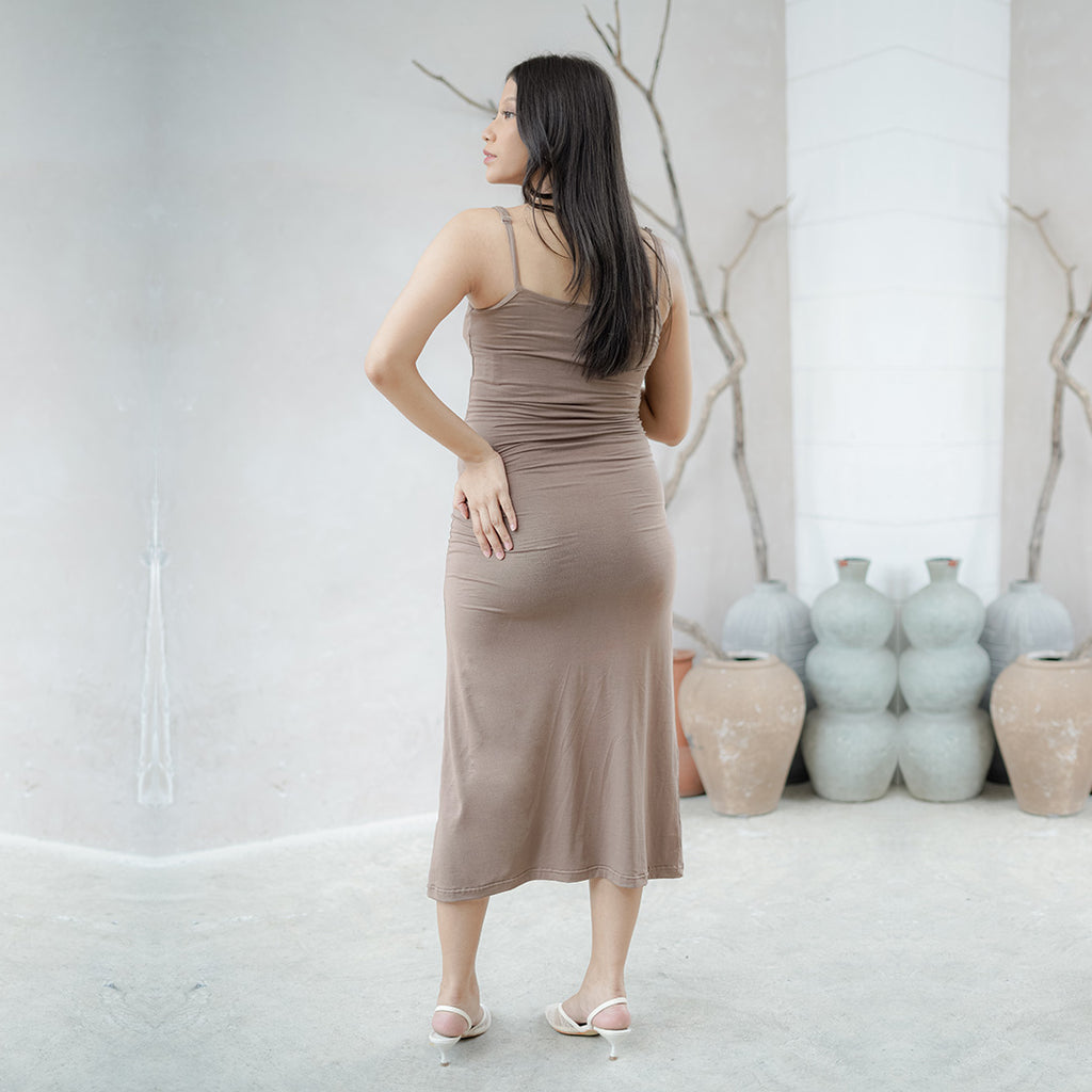 Carmen Bodyfitted Dress in Cognac