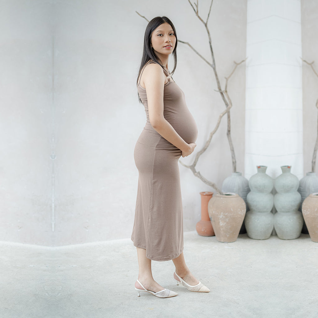 Carmen Bodyfitted Dress in Cognac