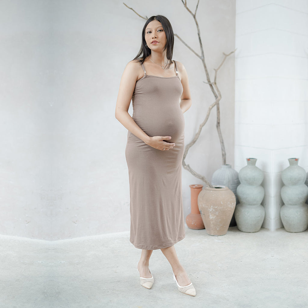 Carmen Bodyfitted Dress in Cognac